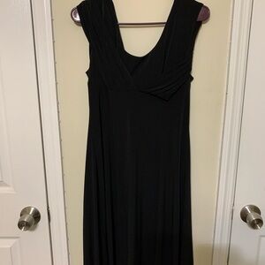 Calvin Klein Black Ribbed Ruched Cocktail Dress